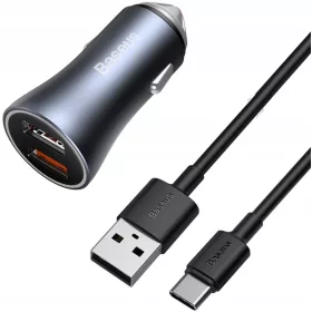    ÎNCĂRCĂTOR RAPID AUTO BASEUS SURSA DE ALIMENTARE USB 2XUSB 40W + CABLU USB-C 1M
