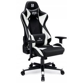  Scaun gaming Imba Hunter, piele ecologica alb-negru