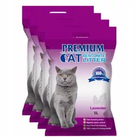    Litier de bentonită Premium pentru pisici - Lavandă pentru pisici, parfumat 5L