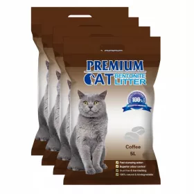    Așternut de bentonită Premium pentru pisici - Cafea pentru pisici, parfumată 5L