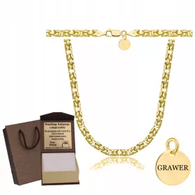    LANȚ COMPLET BĂRBAȚI ROYAL GOLD PR. 925 585 GRAVURA GRATUITA