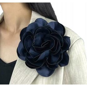    BROȘĂ FLORĂ ȚESATĂ PIN LOLITA ACCESORII 16 cm XL ALBASTRU MARIN