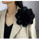  BROȘĂ FLORĂ ȚESATĂ PIN LOLITA ACCESORII 18-19 cm XXL NEGRU