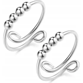    Anxiety ring 2 buc cu margele Fidget Rings pentru anxietate pt