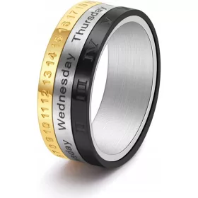  Titanium Steel Cool Punk Spinner Mens Data Time Calendar