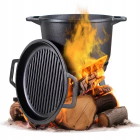    VASOA FONTA CU TIALA Oala maghiara de vanatoare 8L pentru GRIL DE CAMPFARE