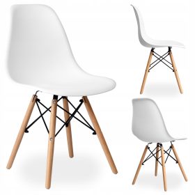  DSW SCAUN DE BIROU SCANDINAV PENTRU SALA DE MINA, ALB