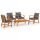 Set Mobilier de Grădină din Lemn de Acacia Dark Grey, 9 Piese