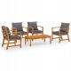 Set Mobilier de Grădină din Lemn de Acacia Dark Grey, 9 Piese