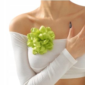    BROCH BIN ROSE MARE 11 CM FLORI VERDE ELEGANT PENTRU O JACHETA