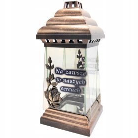    Lumânare Mormântă Altarul Lanterna de Aur cu Dedicație pentru totdeauna în memorie 32 cm