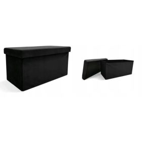  Pouf tapitat Negru contrast