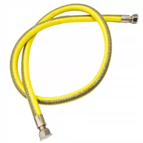 Furtun gaz MBM 300 cm cu linie de otel si carcasa galbena