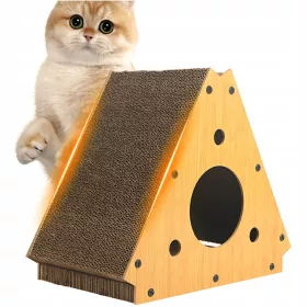    CAT SCRATTER CARTON, CASA TRIANGULUI, LED, HIDEOVER, CARTON MARE