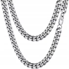    LANȚ LARGE BĂRBAȚI LANȚ PANCER ARGINT 8 MM 60 CM DIAMANT