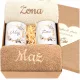Set Cadou Nuntă - Prosoape Brodate și Cani Personalizate, Ambalate Elegant