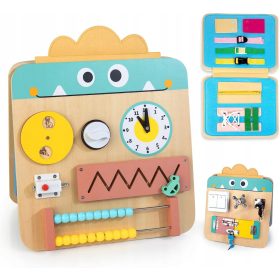    Placa de manipulare senzoriala din LEMN 17in1 Montessori SENSORY