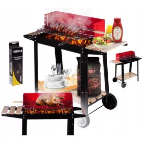    GRĂTAR DE CARBUNE CROMAT GRĂTARĂ PORTATĂ REGLABILĂ 2 RAFTURI + GRATUIT