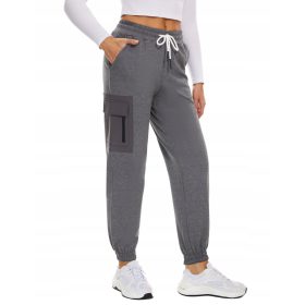    Pantaloni de trening cargo pentru femei, bumbac, cu talie inalta
