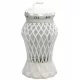  Lumânare Mare Grave Lantern Ajurat Alb Vază Glamour Vitraliu 37 cm