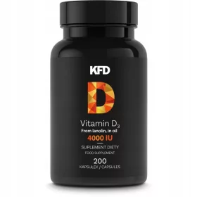   KFD Vitamin D3 4000 IU - 200 Capsule pentru Sănătatea Oaselor și Sistemului Imunitar