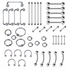    Set piercing mix de 45 de cercei din otel chirurgical 316L m03