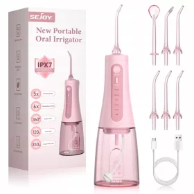    IRIGAREA DINȚILOR FĂRĂ FĂRĂ 5 MODURI/6 DUZE, 350ML, ROZ