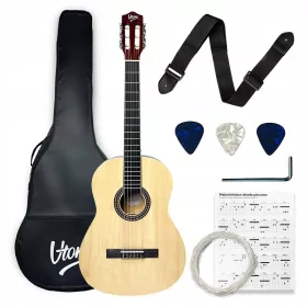    Chitara clasica 4/4 pentru invatare pentru incepatori Set accesorii 2 culori
