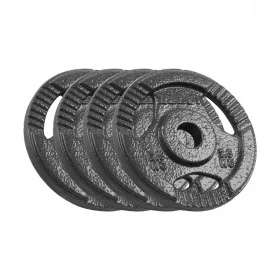    Set de greutăți din fontă 4x2,5kg 10kg gaură 31mm placă cu mânere REBEL