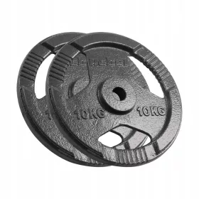    Set de greutăți din fontă 2x10kg 20kg gaură 31mm placă cu mânere REBEL