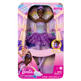  Barbie Balerina Magică Luminoasă cu Fustă Mov HLC26