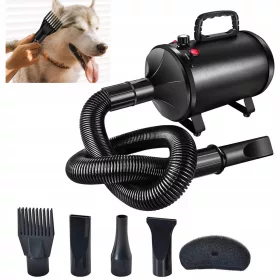    Uscător de păr pentru animale de companie Câine pisică Încălzitor de blană de animale Uscător de păr Grooming Blaster Negru