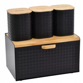    Set cutie pentru pâine Krisberg RECIPIENT PÂINE PÂINE MARE oțel negru