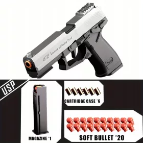    Pistol de jucărie Usp cu ejector de carcase - Gloanțe din plastic moale,