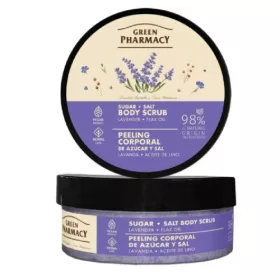    GREEN PHARMACY Scrub de corp cu zahăr și sare, lavandă și ulei de in, 200 ml