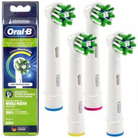    4x CAPETE DE PERIUȚĂ BRAUN ORAL-B ACȚIUNE ÎNcrucișată, ALBE