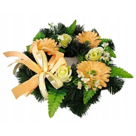   Coroană Funerară Decorativă Pentru Mormânt, Rezistentă la Intemperii, 38 cm