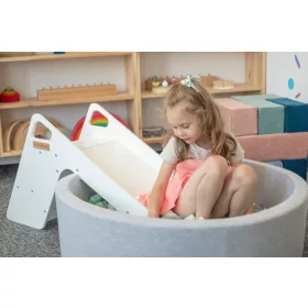  Scaun Slide din Lemn 2in1 KiddyMoon SC-002 alb