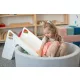  Scaun Slide din Lemn 2in1 KiddyMoon SC-002 alb