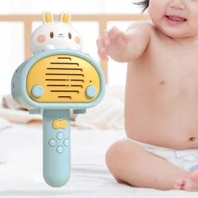    Volumul reglabil al microfonului pentru copii Cute Rabbit Blue