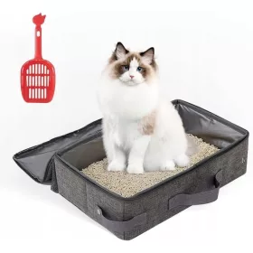    WC PORTATĂ DE CĂLĂTORIE TAVĂ MICĂ DE CĂLĂTORIE CU MĂNER PENTRU PISICĂ, PISICI, VACANȚĂ + LUCĂ