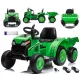  Tractor puternic cu baterie de 12V si remorca pentru copii, 2 MOTORE, 15000 rpm