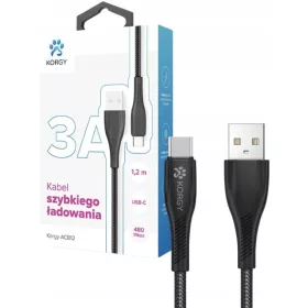 Korgy ACB12 USB-A - cablu USB-C 1,2 m Negru