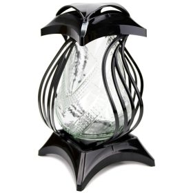    lumanare moderna FLORA neagra, mare si stabila, inaltime 34 cm