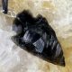  PENDANT din sticlă mare obsidian negru Arrowhead Dragon