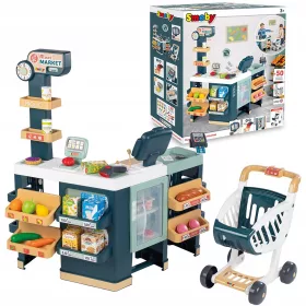    Smoby Maximarket Cărucior Casa de marcat Frigider St/Sound 50 Acces
