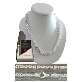    LANȚ DE ARGINT (BIZANTIAN) țesătură regală - PROBA - 925 - 55 cm