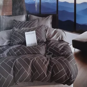   Set de Lenjerie de Pat din Bumbac Satinat Premium 160x200 cm, 3 Piese, Diverse Modele