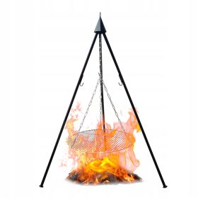    Gratar de gradina, trepied, gratar pliabil, 60 cm, suspendat, 120 cm, mare, semineu