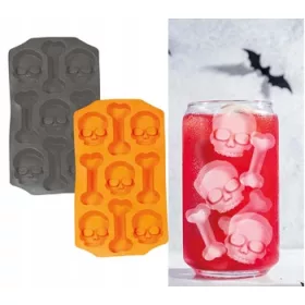    Tava pentru cuburi de gheață Skulls and Bones pentru Halloween